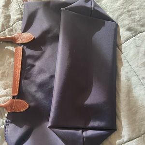 Longchamp Pliage Navy and Tan